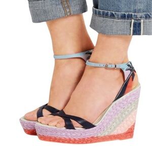 Sophia Webster Lucita MALIBU wedge sandals pastel multicolor size 40 espadrille